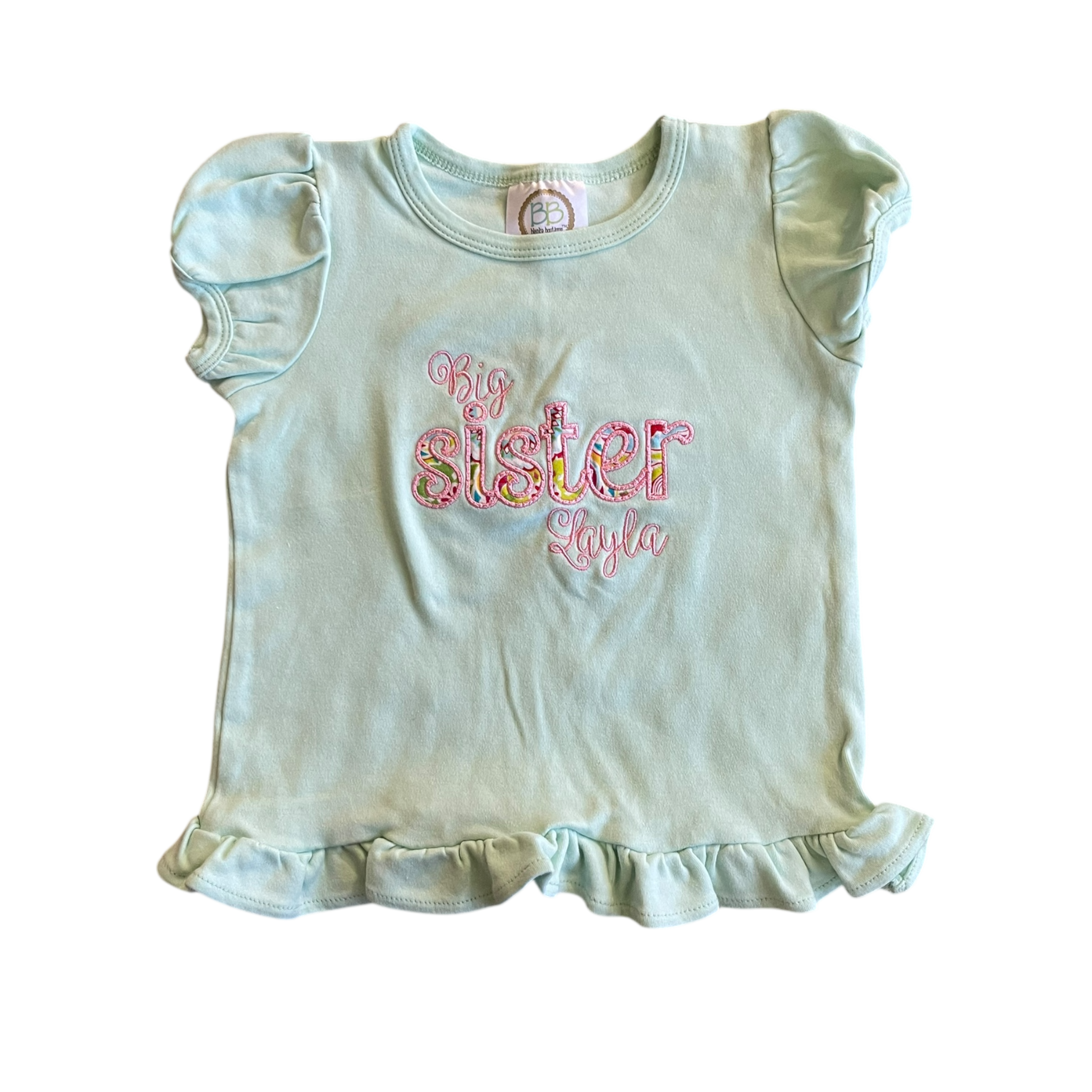 Girls blanke boutique teal T-shirt size 3