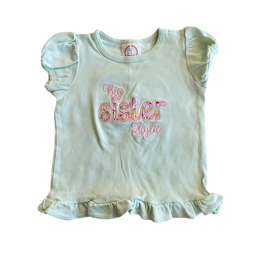 Girls blanke boutique teal T-shirt size 3