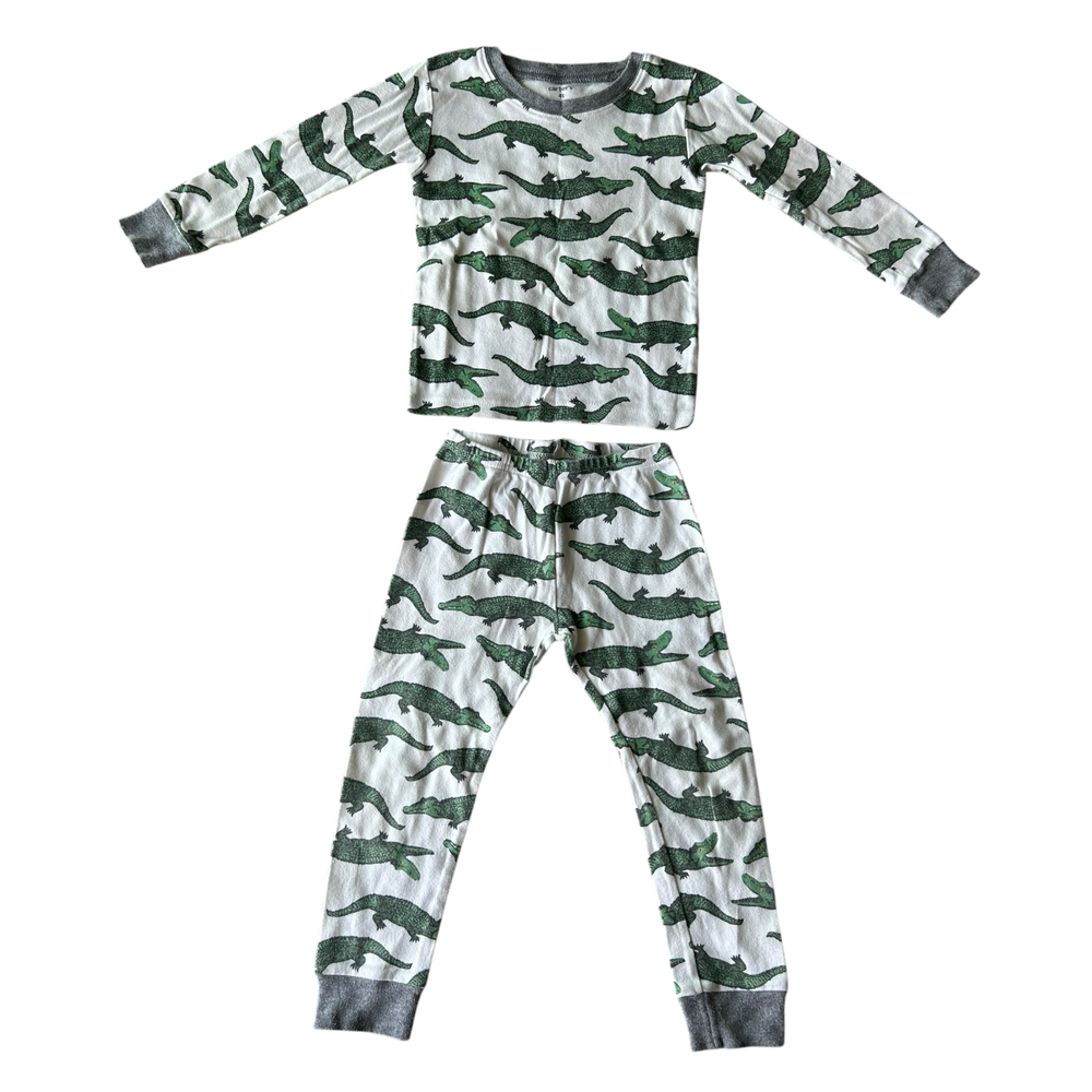 Boys carter’s white gray green Pajama size 4