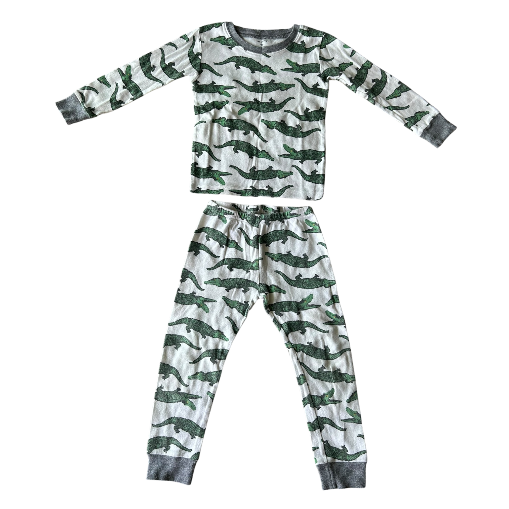 Boys carter’s white gray green Pajama size 4
