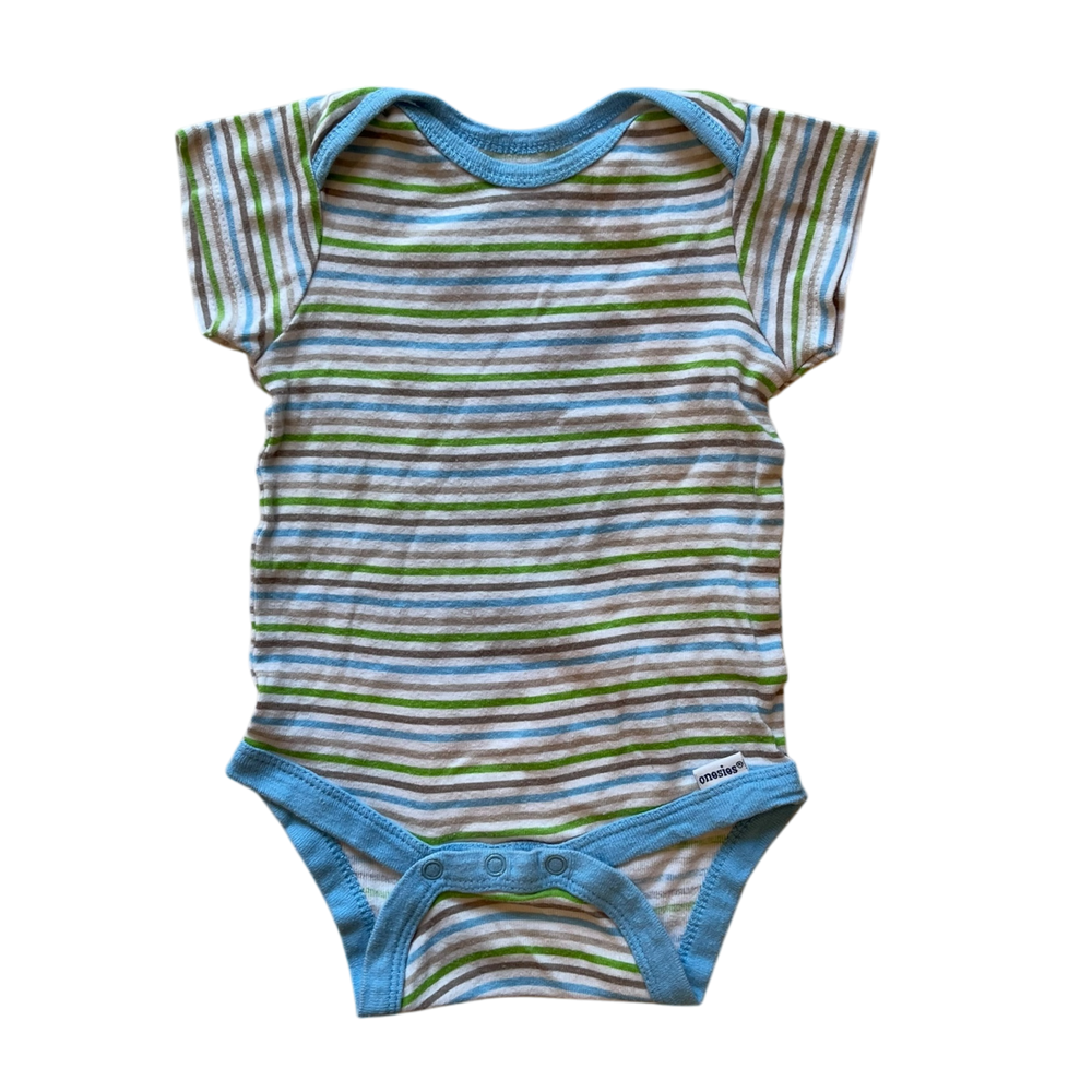 Gerber Bodysuit Light Blue with Green and Brown and White