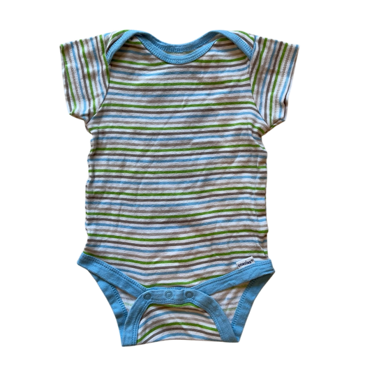 Gerber Bodysuit Light Blue with Green and Brown and White