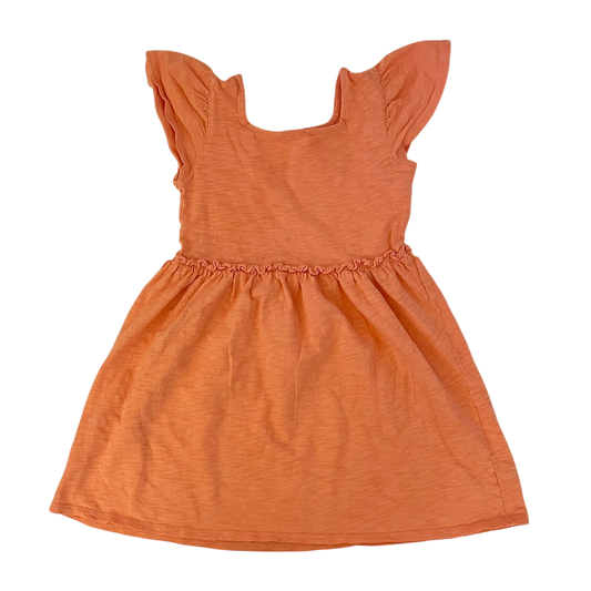 Cat & Jack Orange Dress with Colored Embroidery Added By Left Knee Patch (Size 5)