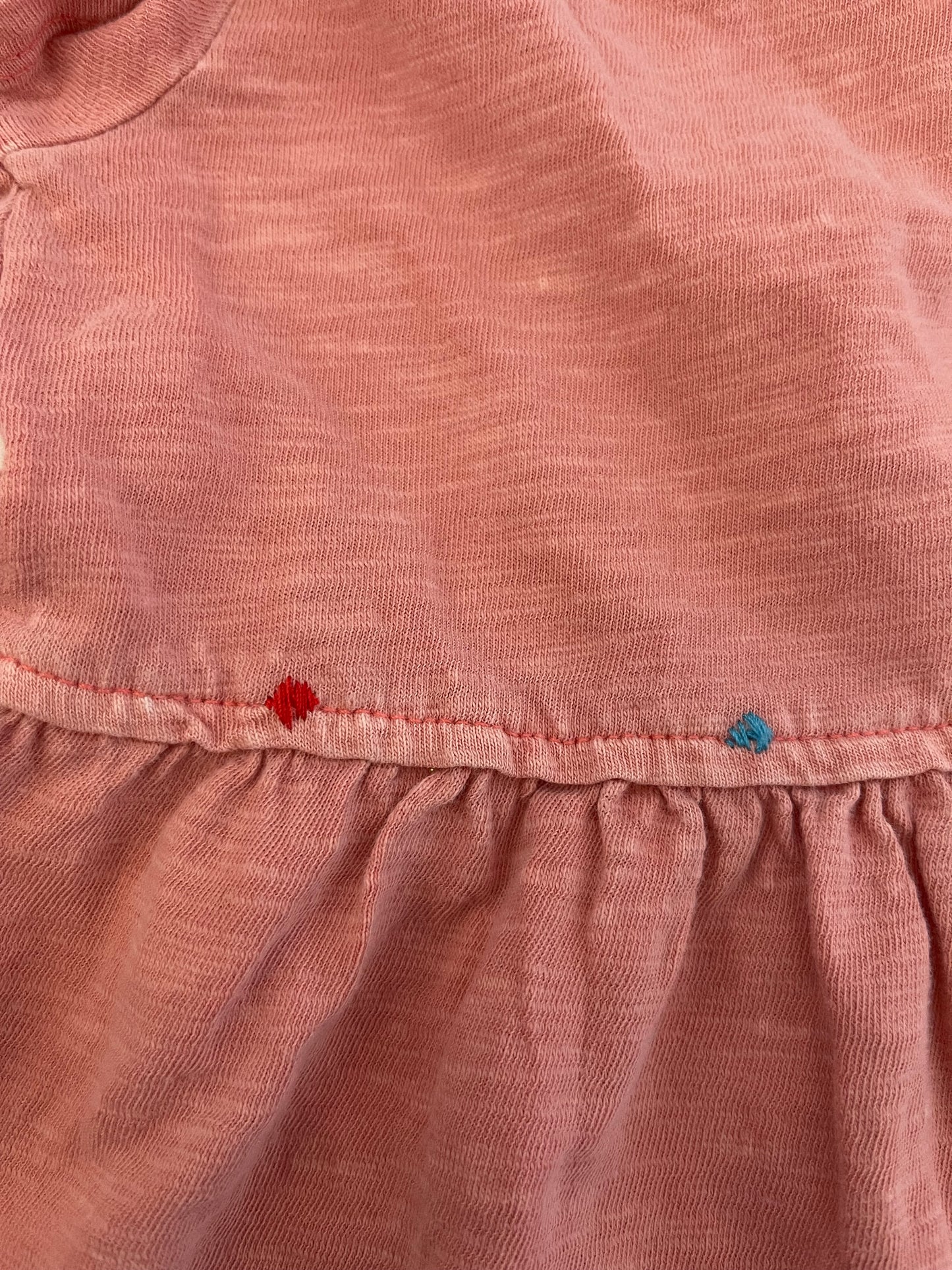 Cat & Jack Pink Dress with Colored Embroidery Added By Left Knee Patch (Size 4)