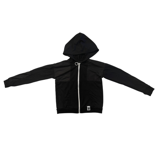 Girls Black Zipper Hoodie