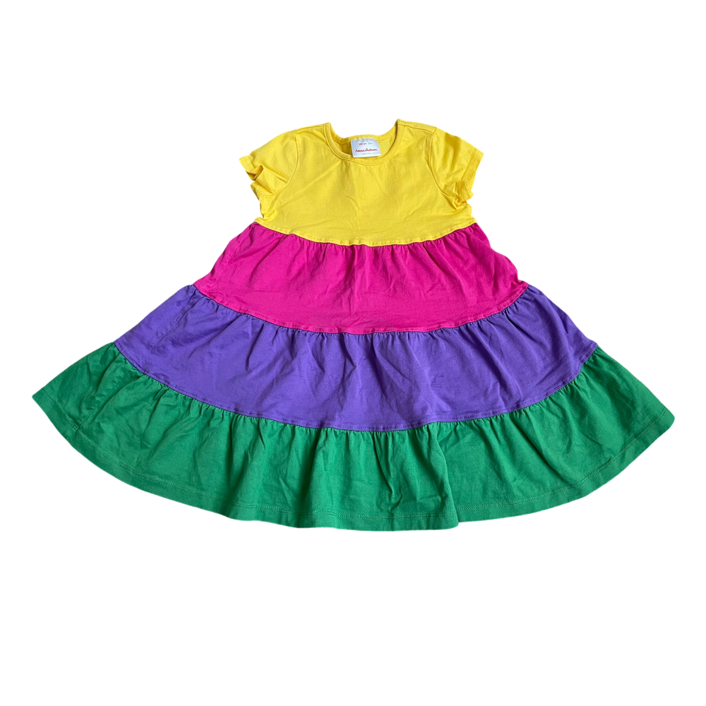 Girls hanna Andersson yellow pink purple green Dress size 4