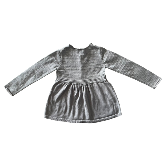 The Children’s Place Girls Gray Knit Dress with buttons (Size 5)