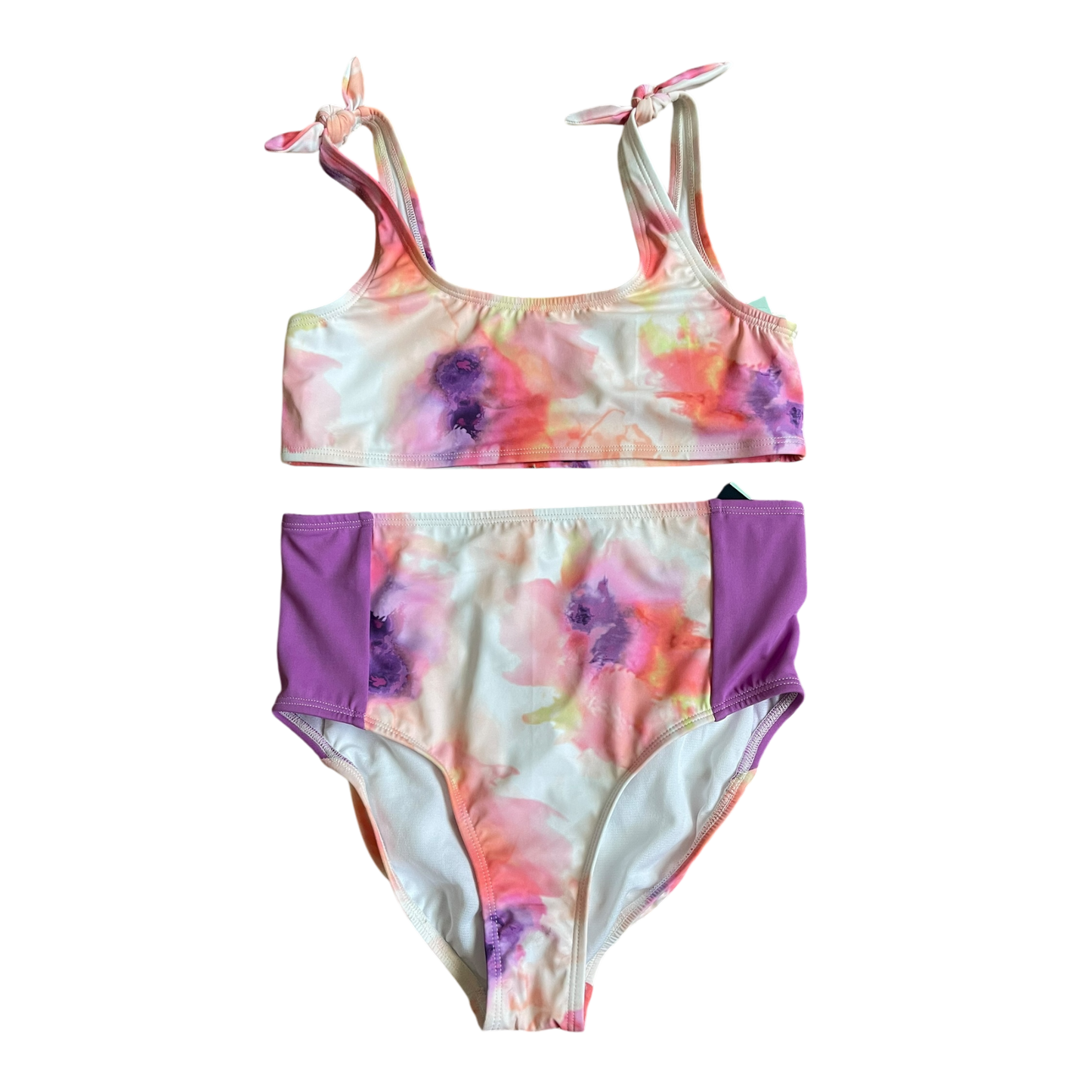 Girls DSG White and pink with purple swimwear set size 10