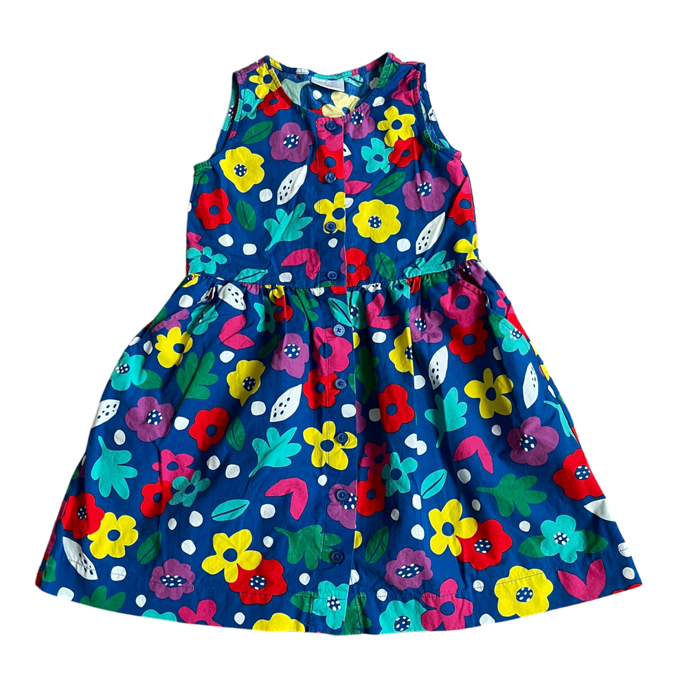 Hanna Andersson Girls Blue, Pink, Yellow, Green, Turquoise, Purple Dress