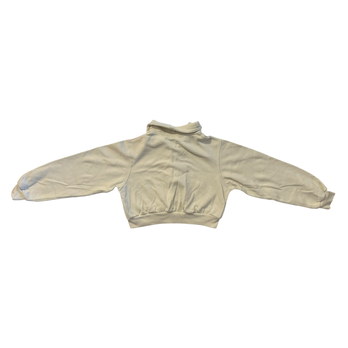 Beige Sweatshirt with zipper neckline