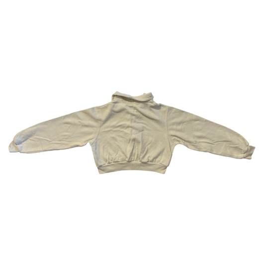 Beige Sweatshirt with zipper neckline