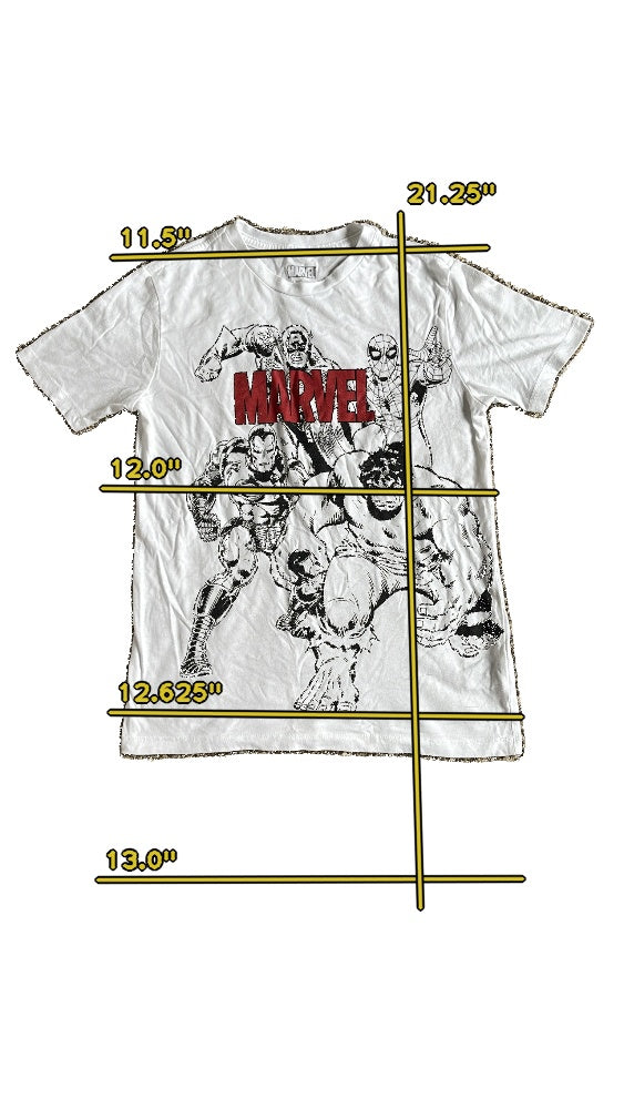 Marvel White T-shirt for 12 year old boys