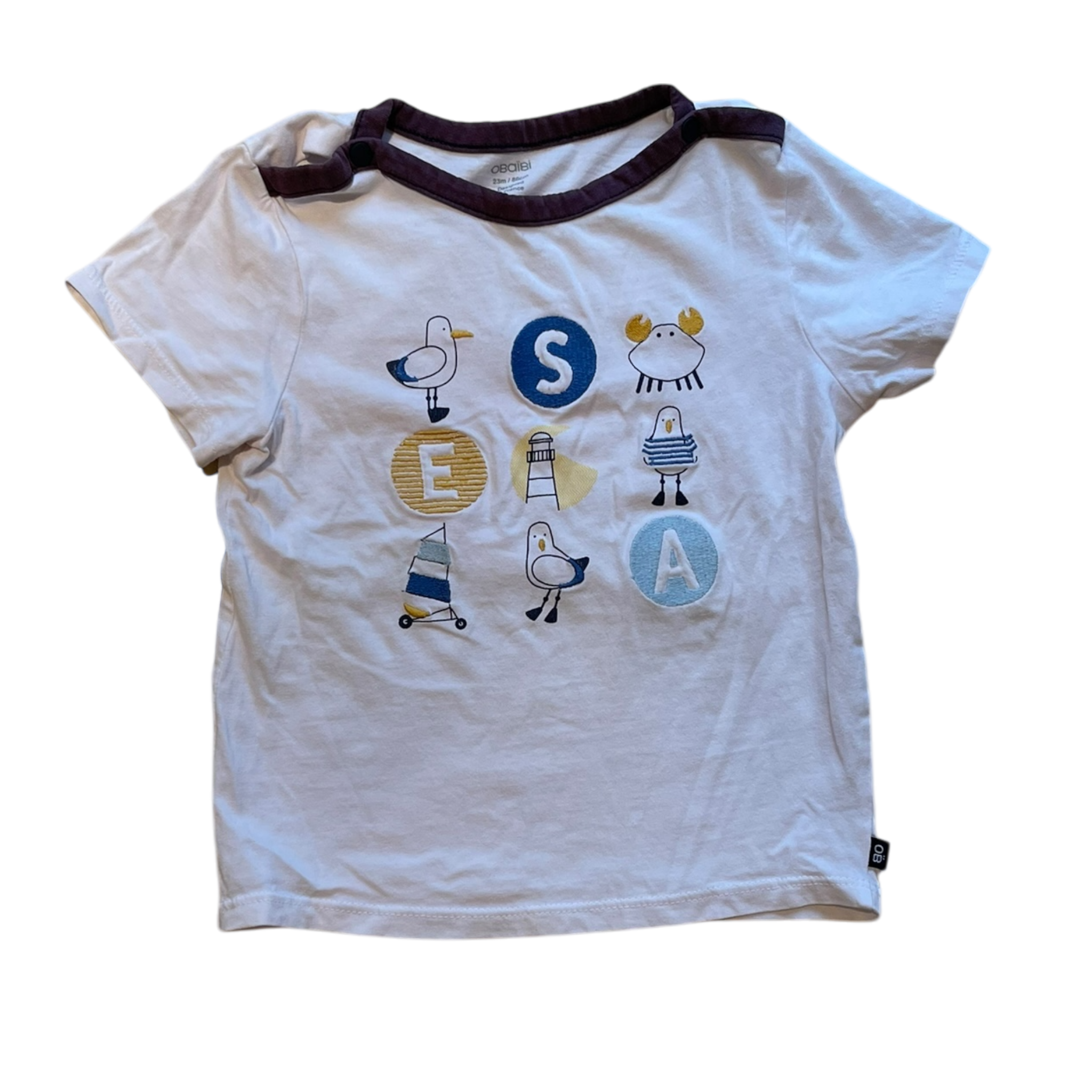 Boys obaïbi white T-shirt size 23 mth