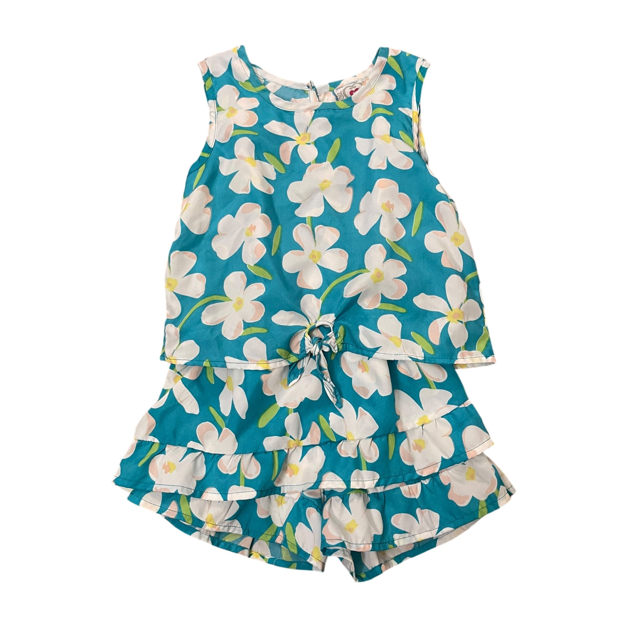 Girls real you blue white Romper size 4