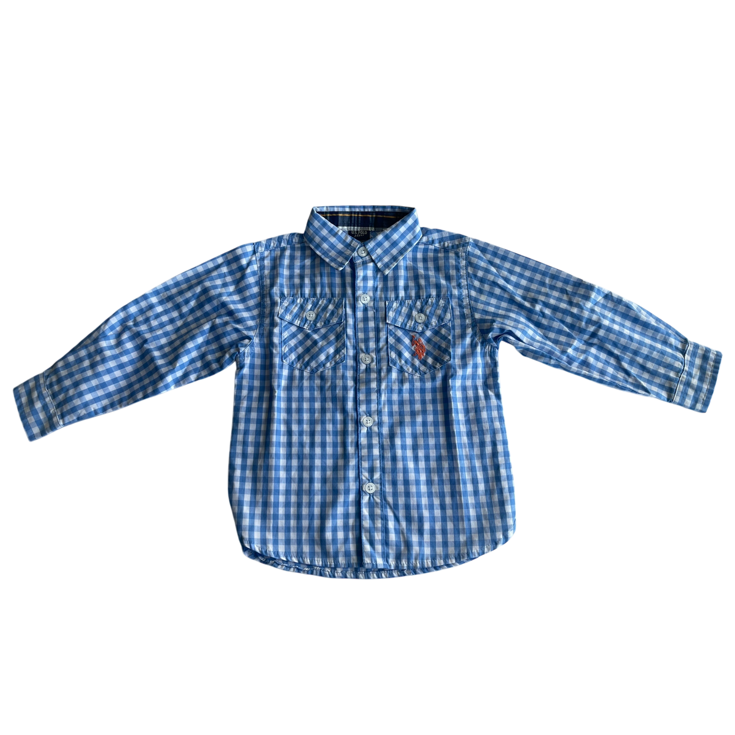 Boys U.S polo Assn white and blue T-shirt size 3