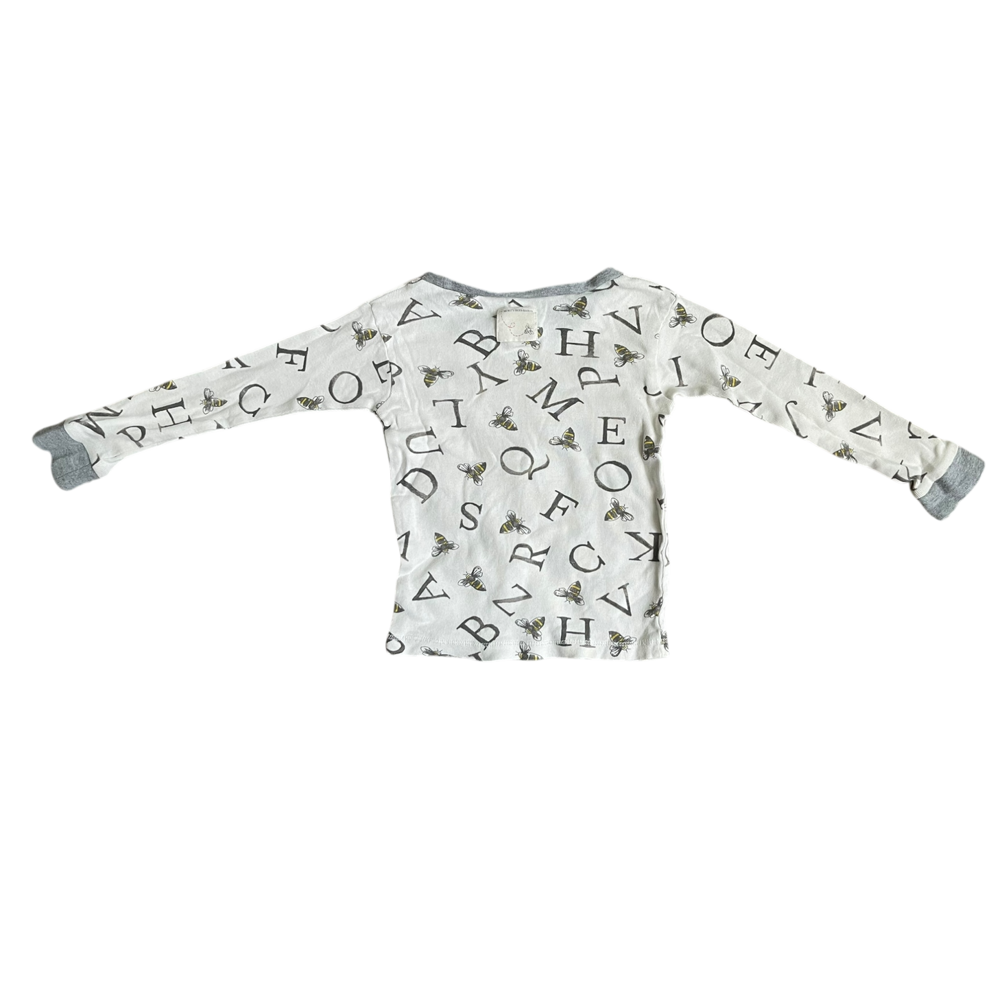 Unisex burt’s bees baby creamy and gray T-shirt size 2