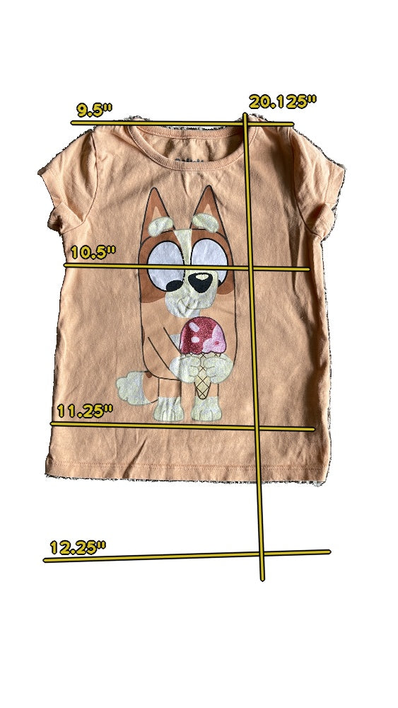 Girls bluey light orange T-shirt size 4