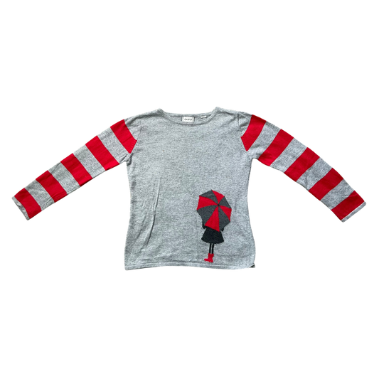 Girl okaïdi gray and red Sweatshirt size 8