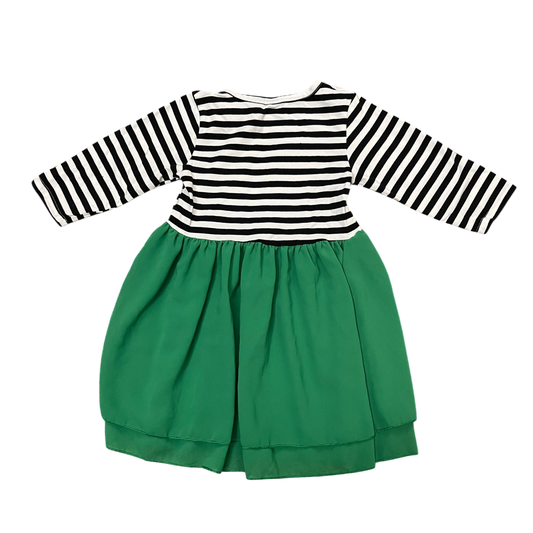 Girls black white green Dress size 4