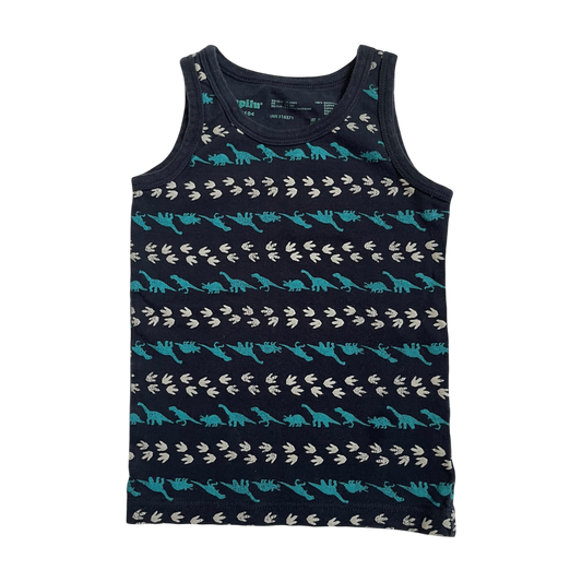 Boys Lupilu navy with gray and teal T-shirt size 2