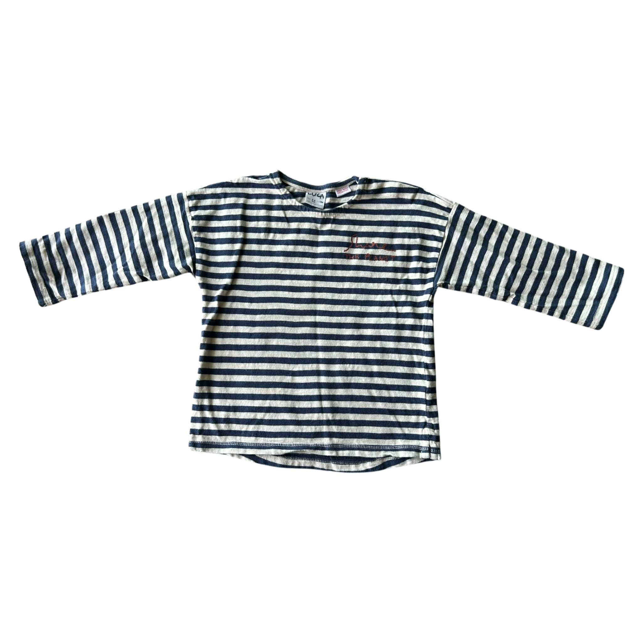 Boys Zara blue and white T-shirt size 3