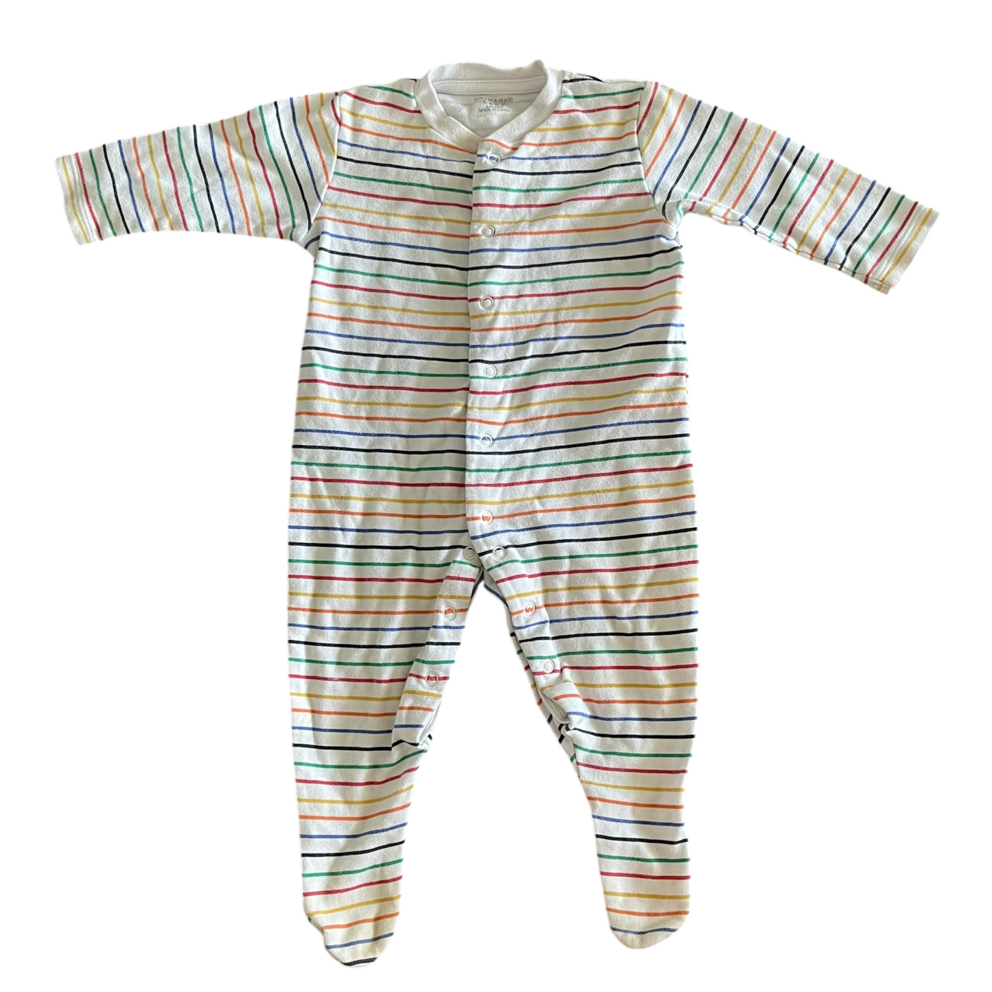 Boys primark white & multicolor Onesie size 6 mth