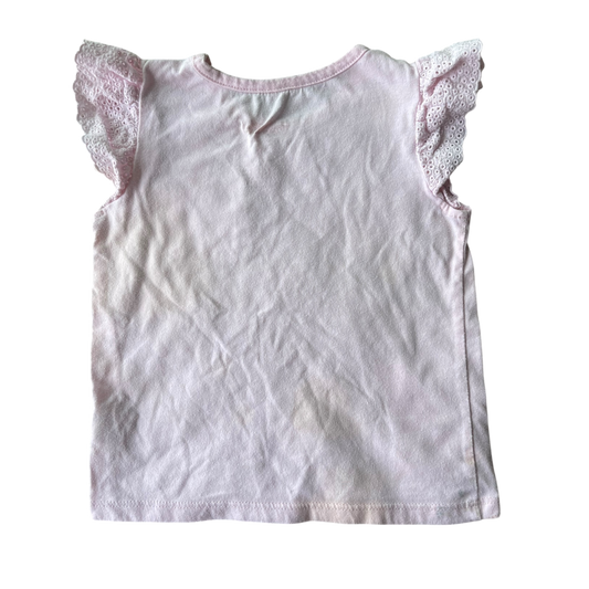 Girls Pink Peppa Pig and Unicorn Short Sleeve Tee Shirt