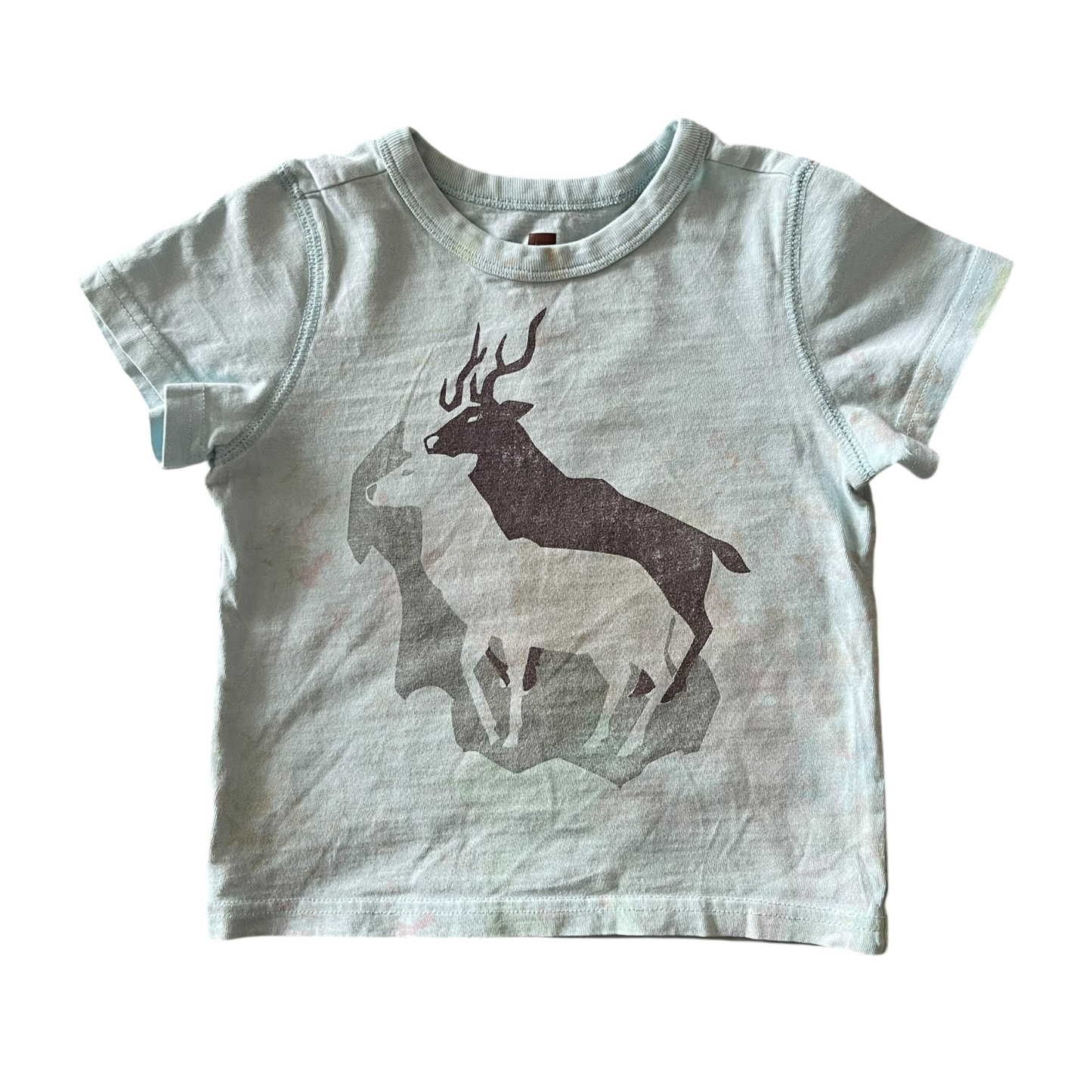 Boys Light Blue Deer Tea Short Sleeve Tee Shirt