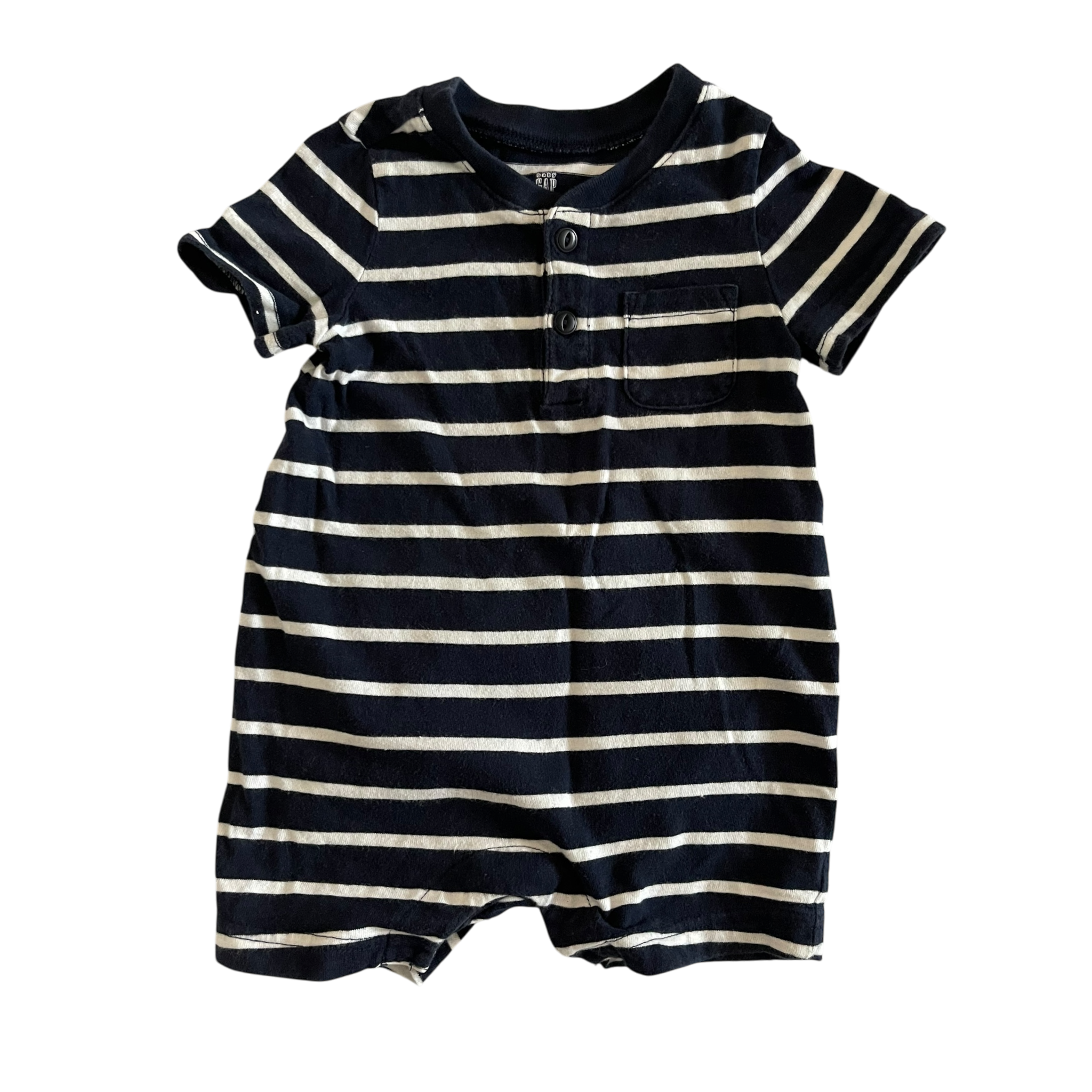 Boys gap navy white Baby bodysuit size 6 mth