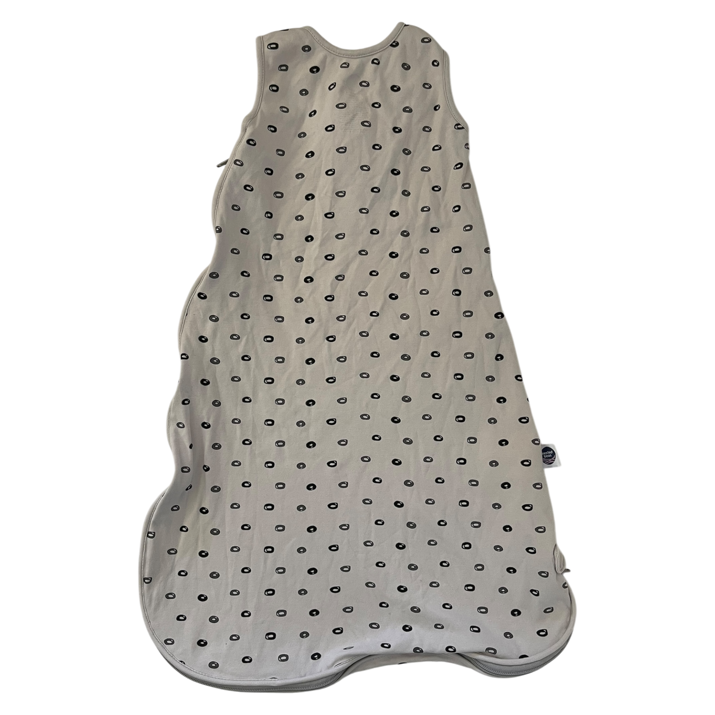 Unisex nested bean white with gray Baby sleeping pouch size 6 mth