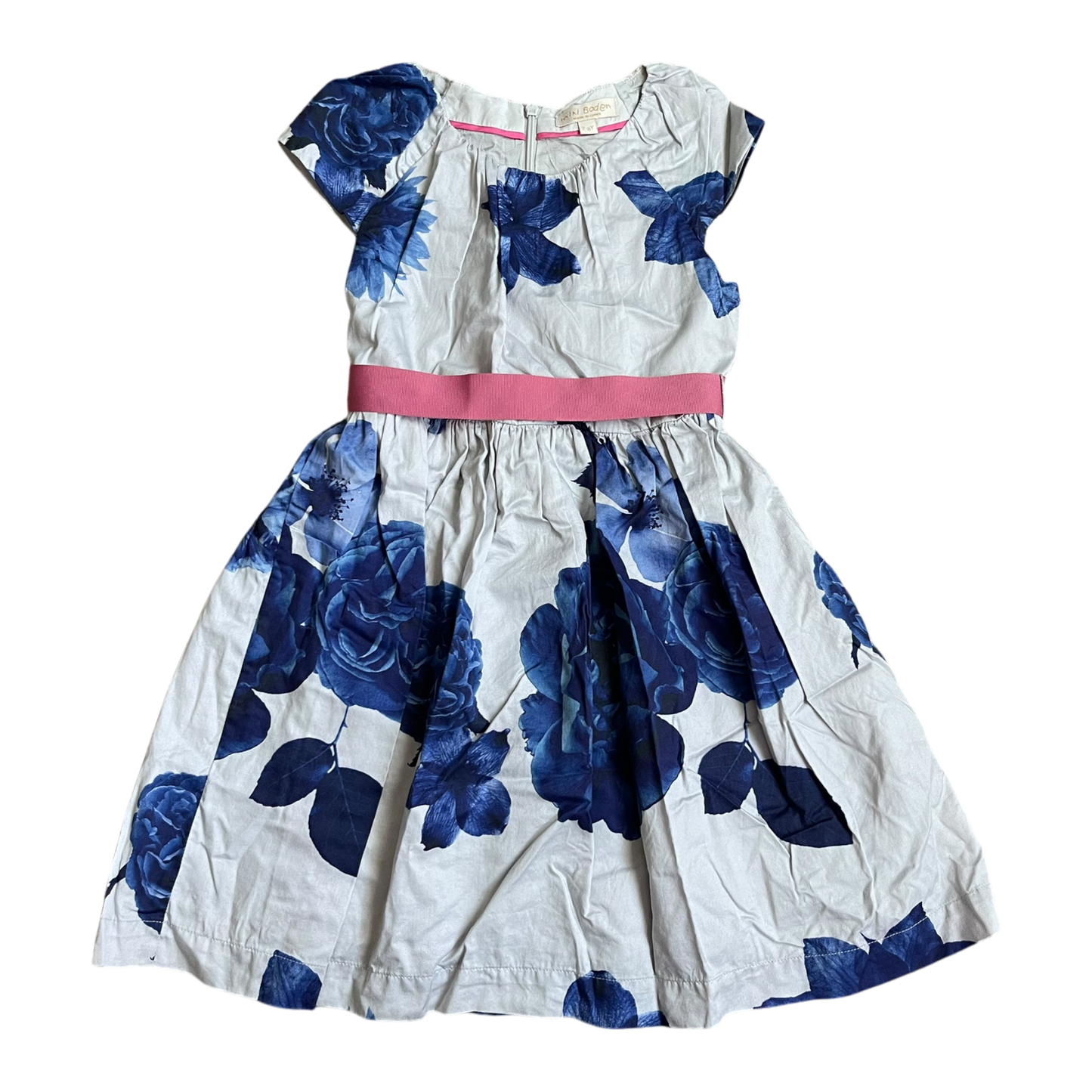 Girls mini boden navy and gray Dress size 7