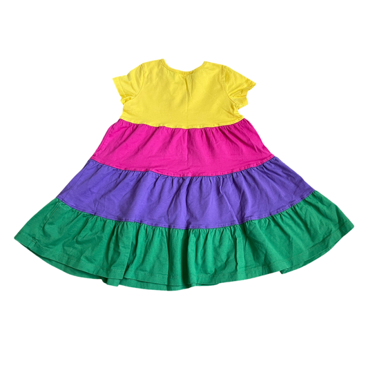 Girls hanna Andersson yellow pink purple green Dress size 4