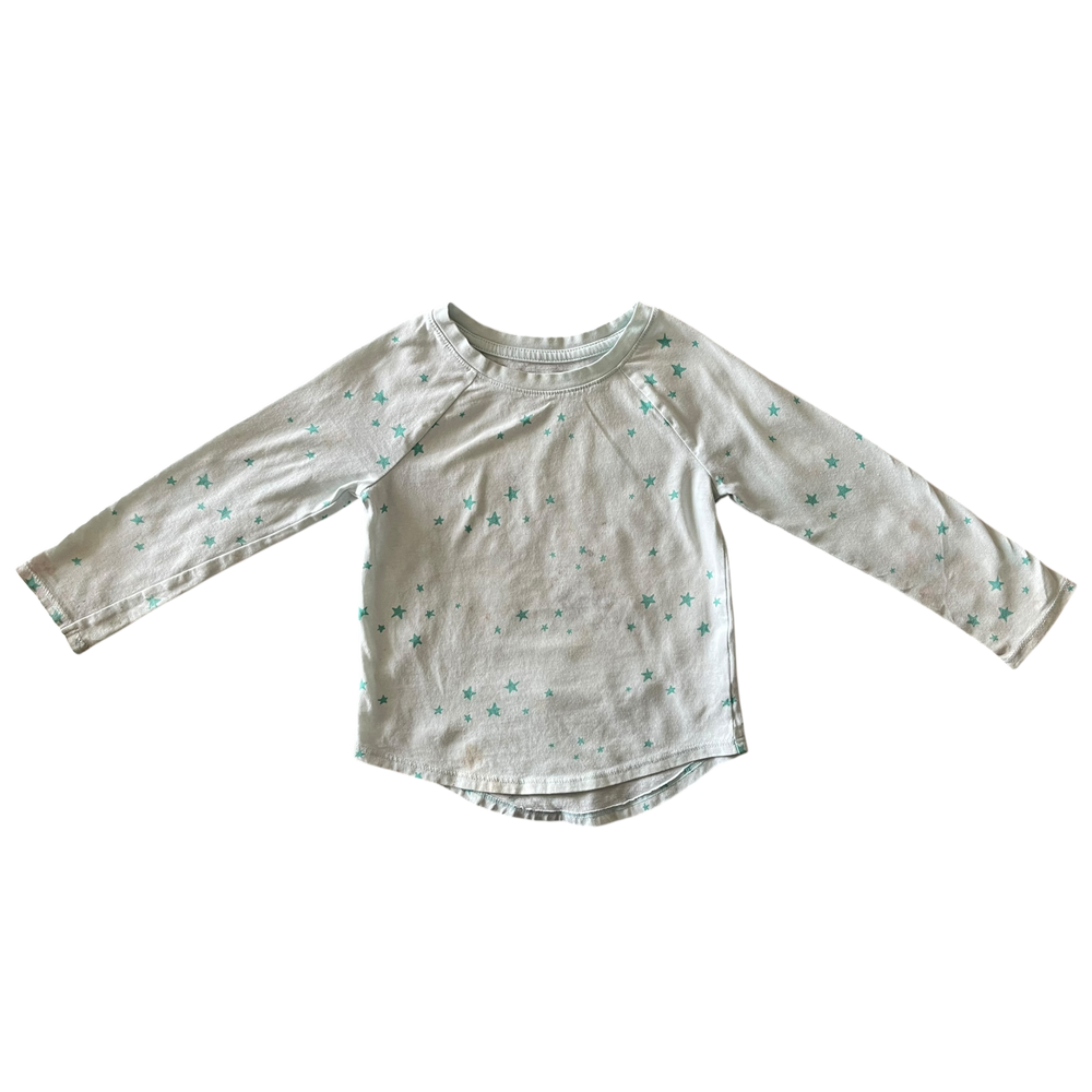 Girls Cat & Jack Blue and White Stars Long Sleeve Tee Shirt