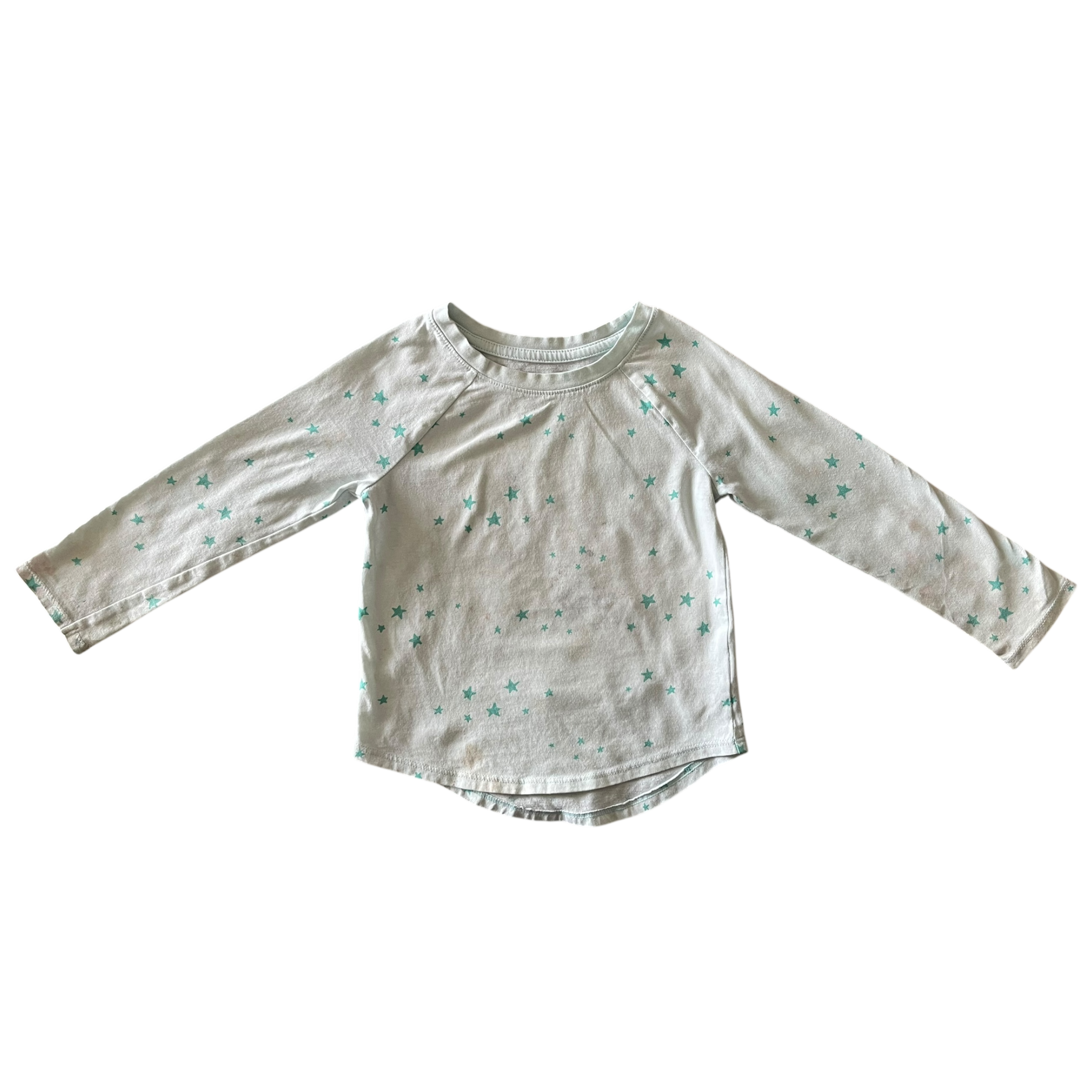 Girls Cat & Jack Blue and White Stars Long Sleeve Tee Shirt