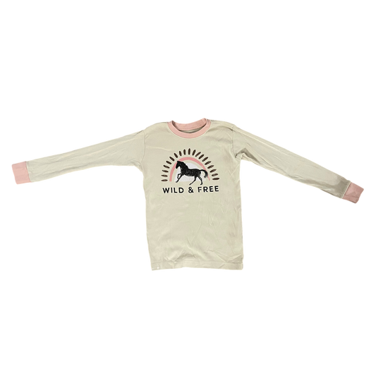 Girls lazy one pink & creamy Sweatshirt size 10