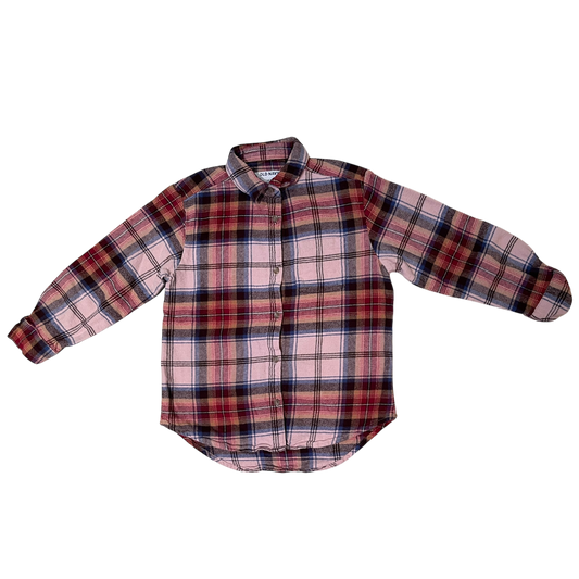 Old Navy Plaid Button Up Red with Blue and Pink