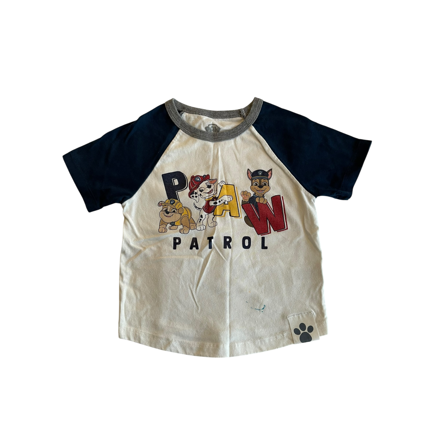 Boys niokelodeon white and navy T-shirt size 3