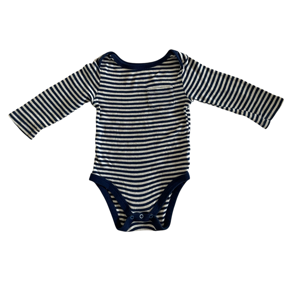 Boys cloud island navy and white Baby bodysuit size 6 mth