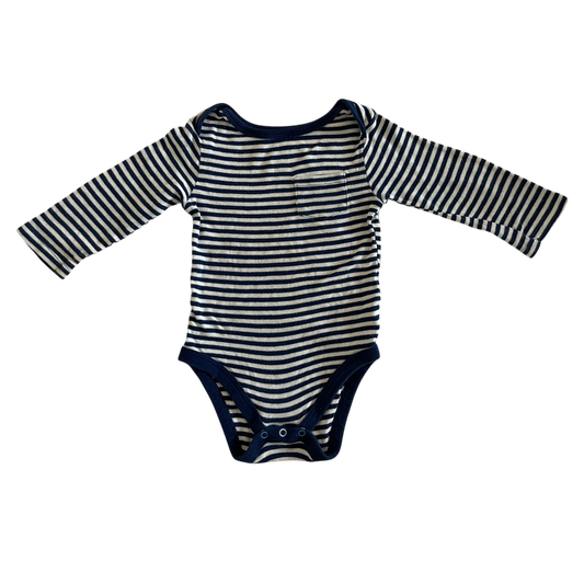 Boys cloud island navy and white Baby bodysuit size 6 mth
