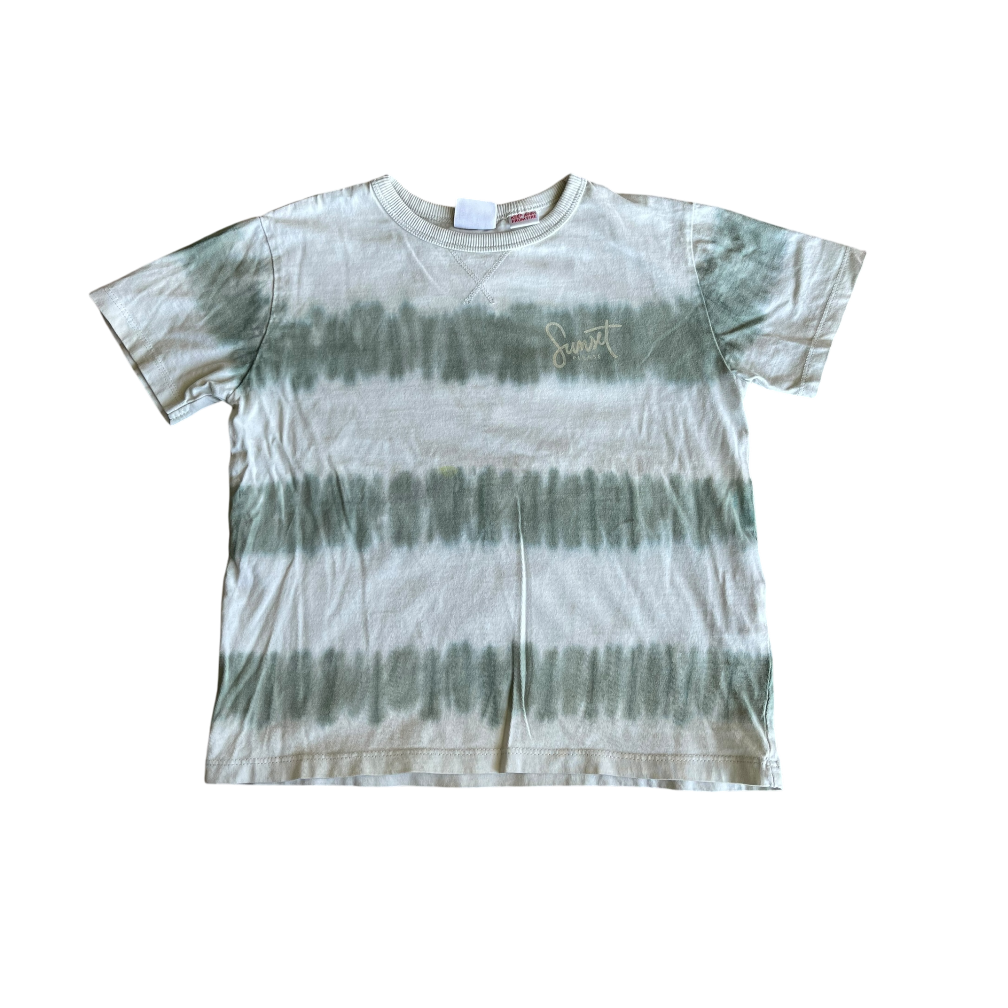 Boys zara white and green T-shirt size 4
