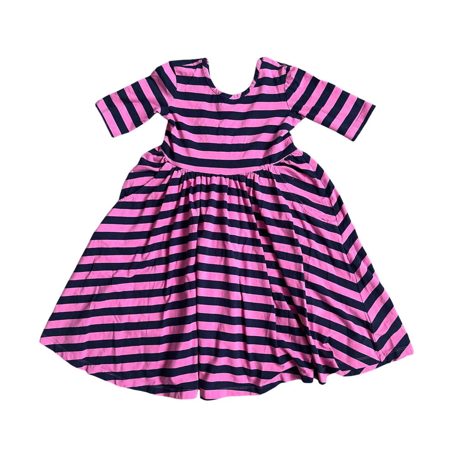 Girls Hanna Andersson pink navy Dress size 8