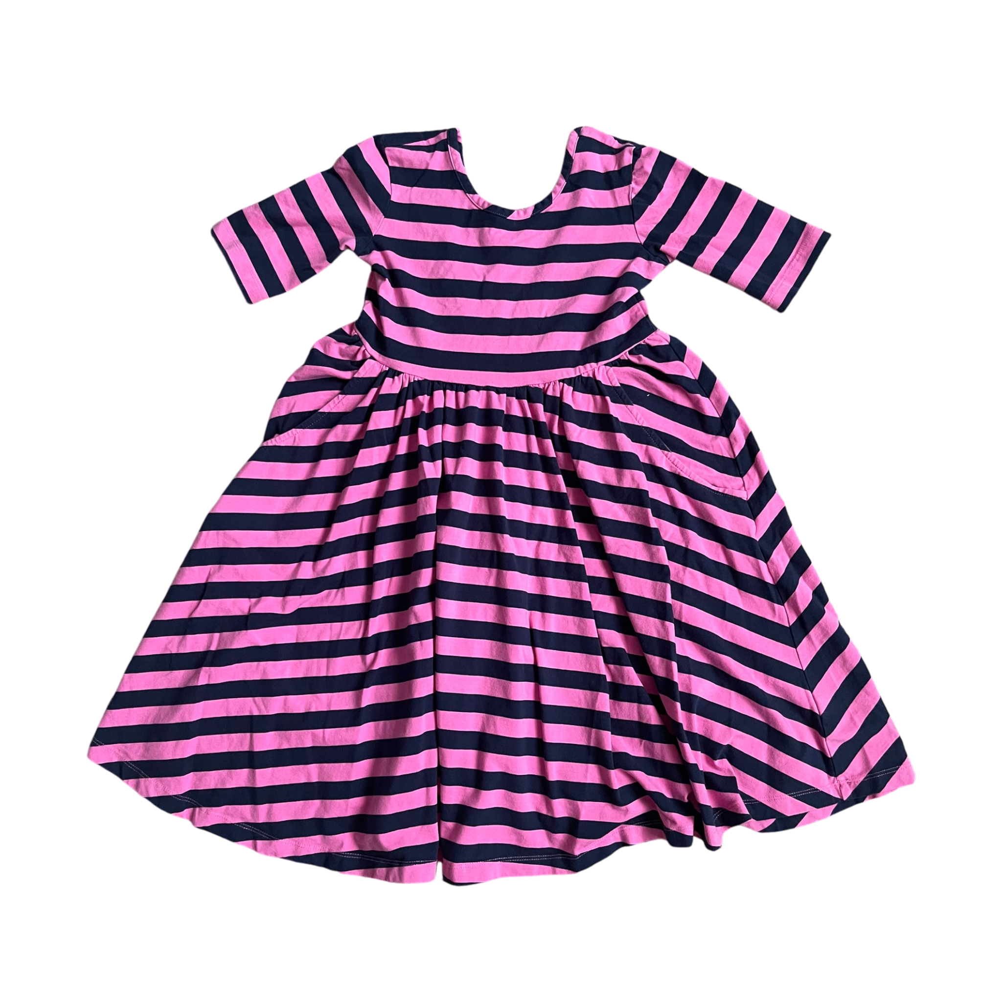 Girls Hanna Andersson pink navy Dress size 8