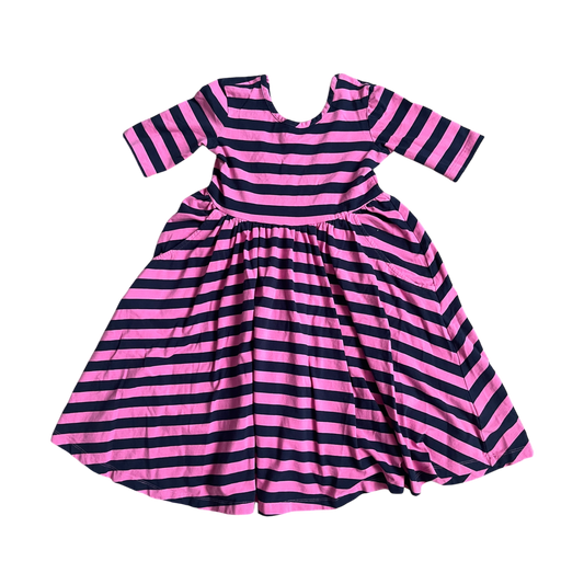 Girls Hanna Andersson pink navy Dress size 8