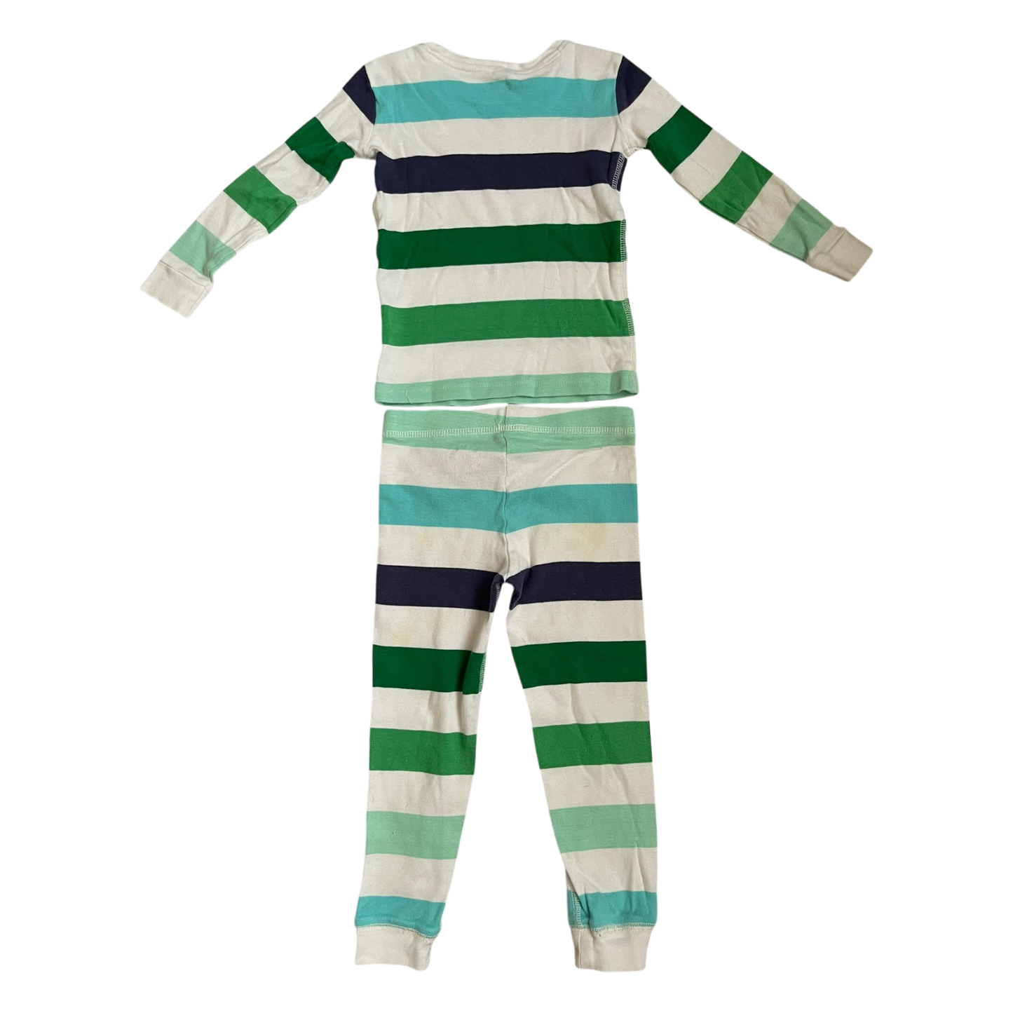 Boys primary white green and navy Pajama size 2