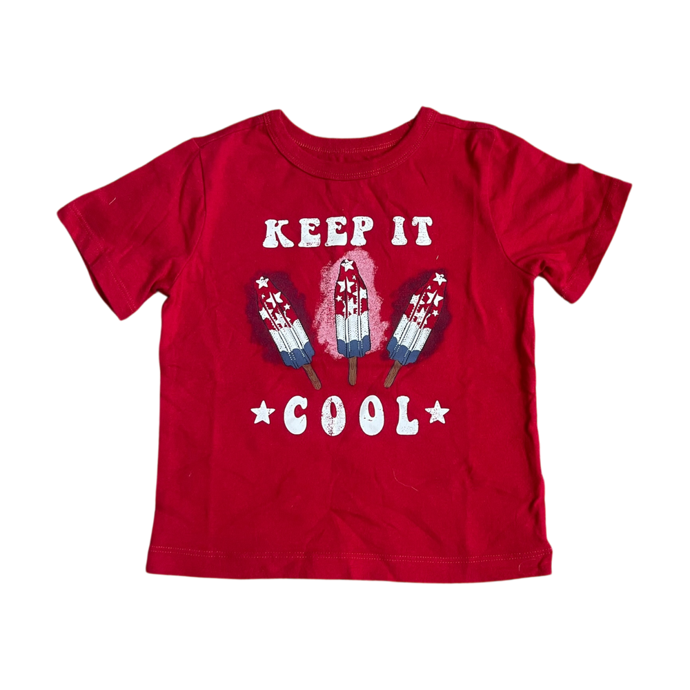 Unisex celebrate patriotic red T-shirt size 3