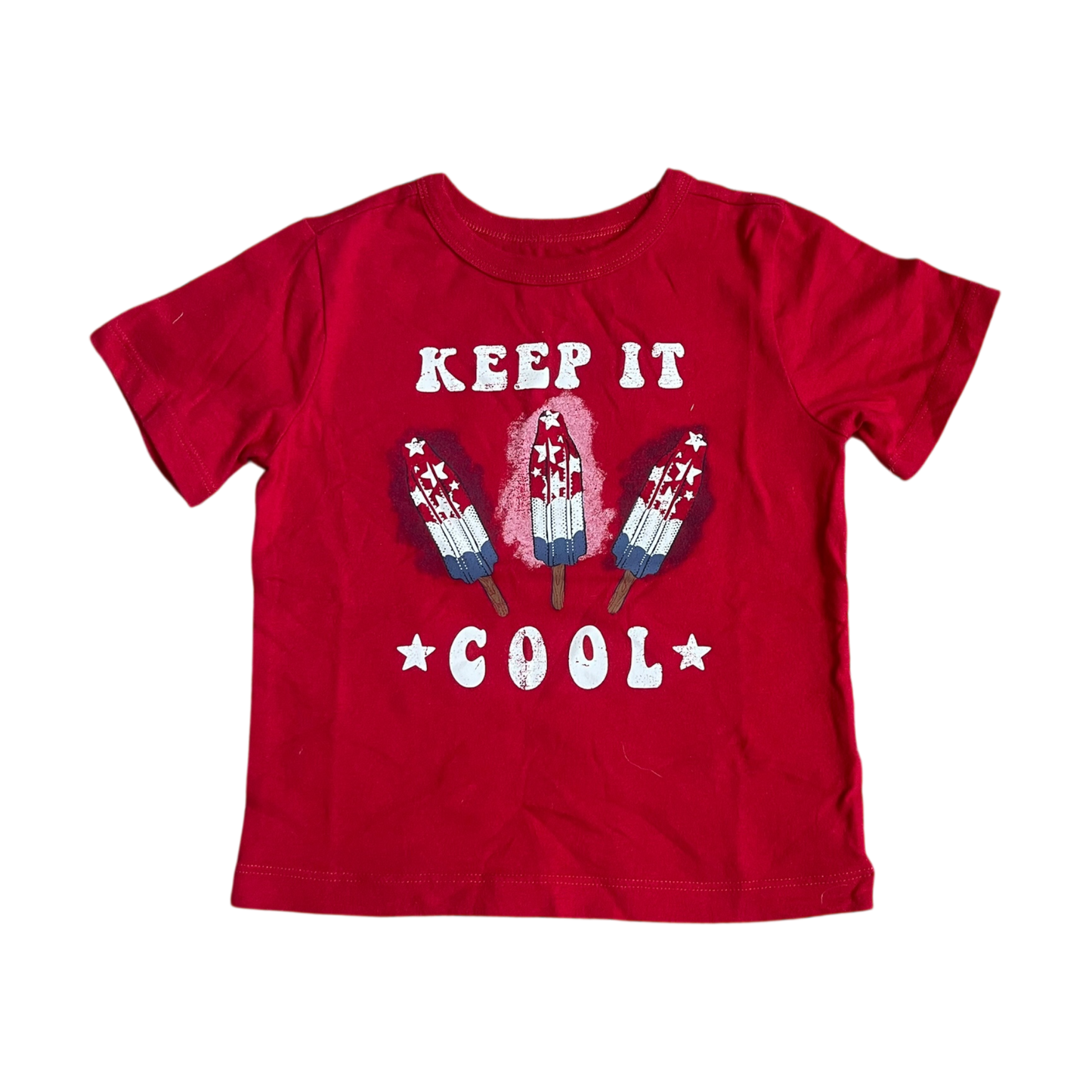 Unisex celebrate patriotic red T-shirt size 3