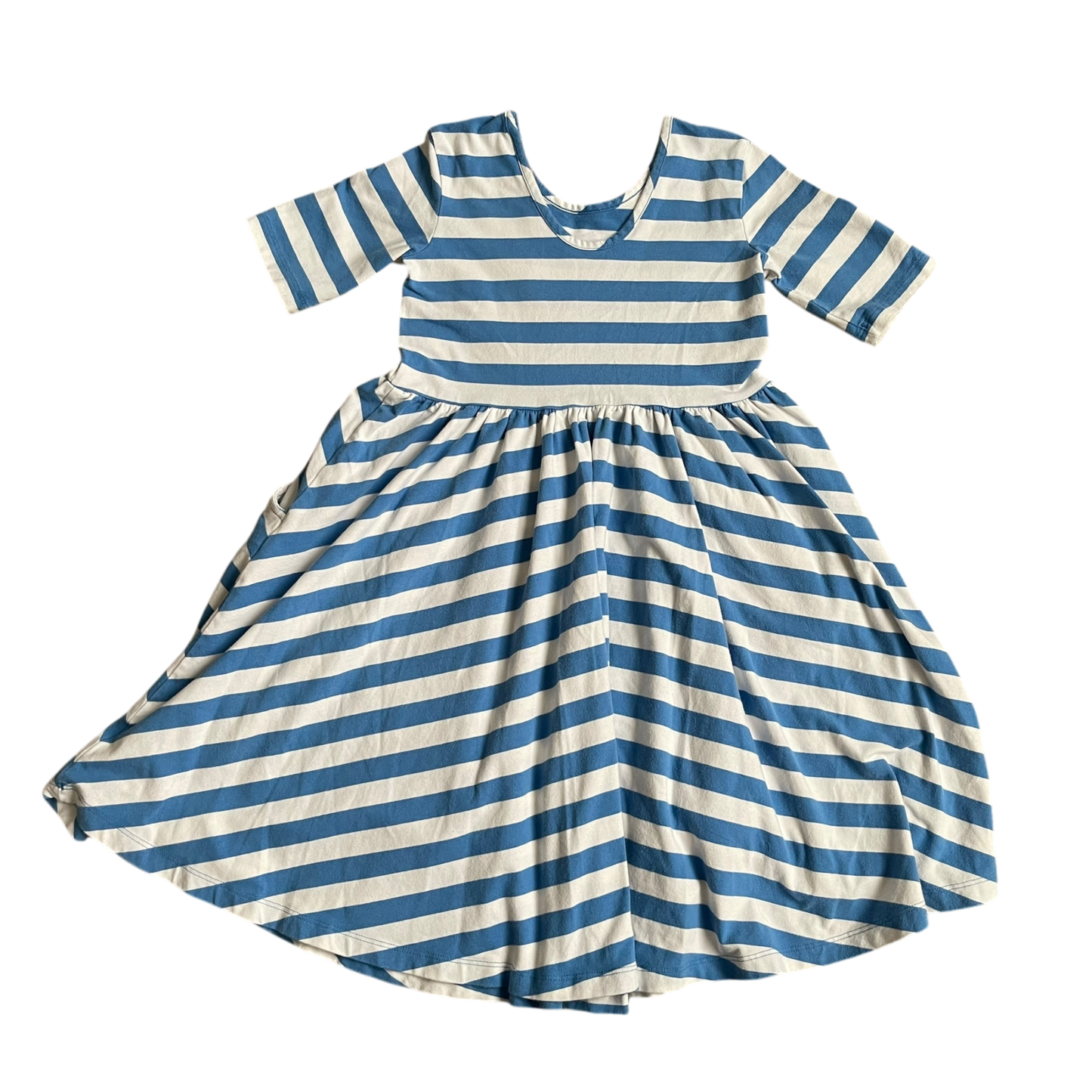 Girls Hanna Andersson blue and white Dress size 8
