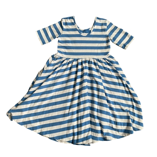 Girls Hanna Andersson blue and white Dress size 8