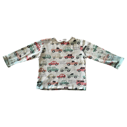 Boys Multicolor Zara Cars Long Sleeve Tee Shirt