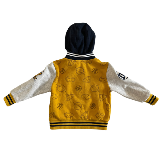 Boys DC Justice league yellow gray and navy Sweatshirt size 3